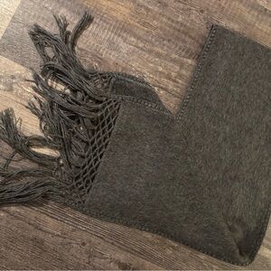 Cozy Gray Fringe Scarf
